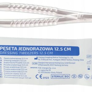 Pęseta jednorazowa 10 SZTUK Sterylna pinceta 12,5 cm Intergos